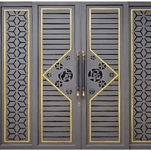 bộ cổng thép khắc chữ tài lộc