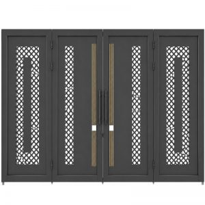 bộ cổng thép 4 cánh cnc hoa văn tròn đối xứng