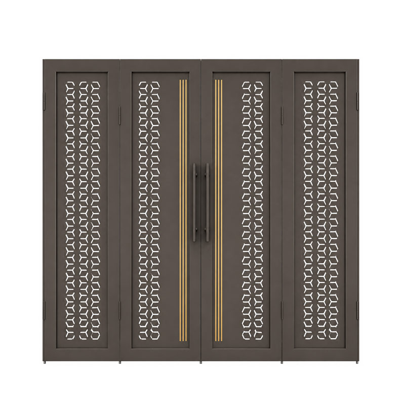 bộ cổng thép 4 cánh cnc hoa 6 cánh cân