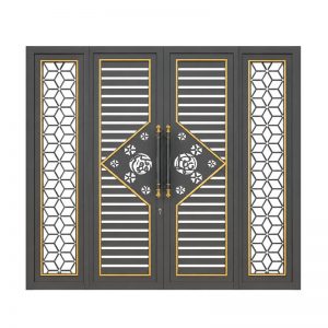 bộ cổng thép 4 cánh tài lộc 135a