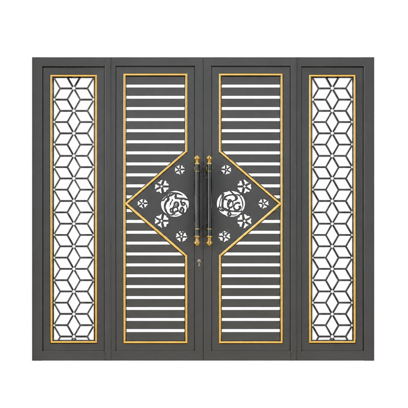 bộ cổng thép 4 cánh tài lộc 135a