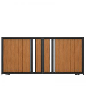 bộ cổng gỗ nhwuaj 2 cánh phong cách hiện đại