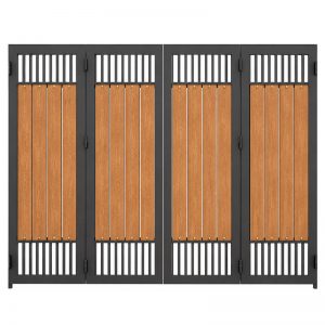 bộ cổng gỗ nhựa 4 cánh phong cách hiện đại đơn giản